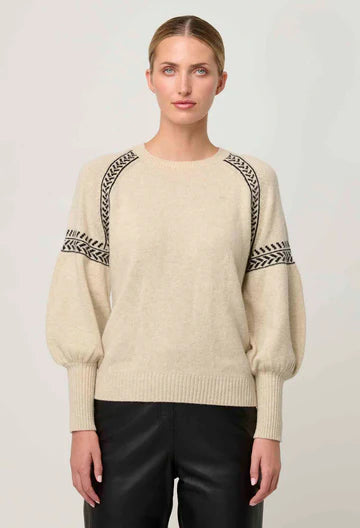 LUNA MERINO WOOL KNIT TOP in Blanca from Oncewas