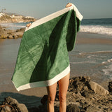 THE BEACH TOWEL in Crew Canyon Green Stripe from Business & Pleasure Co