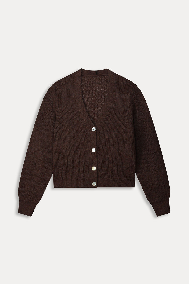 POM CARDIGAN | Brown