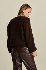 POM CARDIGAN | Brown