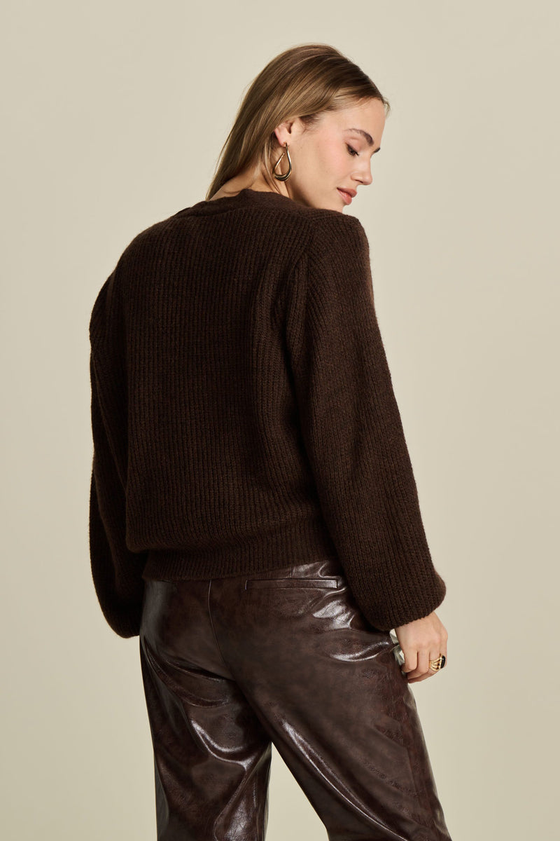POM CARDIGAN | Brown