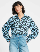 POM BLOUSE in Wild Flowers Blue by POM Amsterdam
