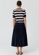 DARCEY STRIPE KNIT TEE in Ink + White + Choc by POL Clothing