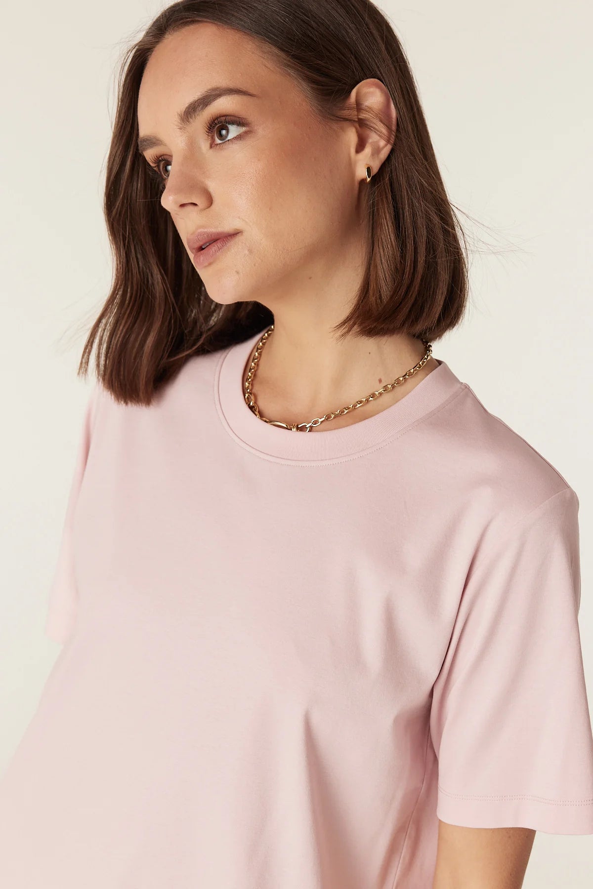 PIMA BOXY TEE in Pale Pink by Cable Melbourne
