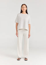 BOXY TEE | Stripe Seaglass