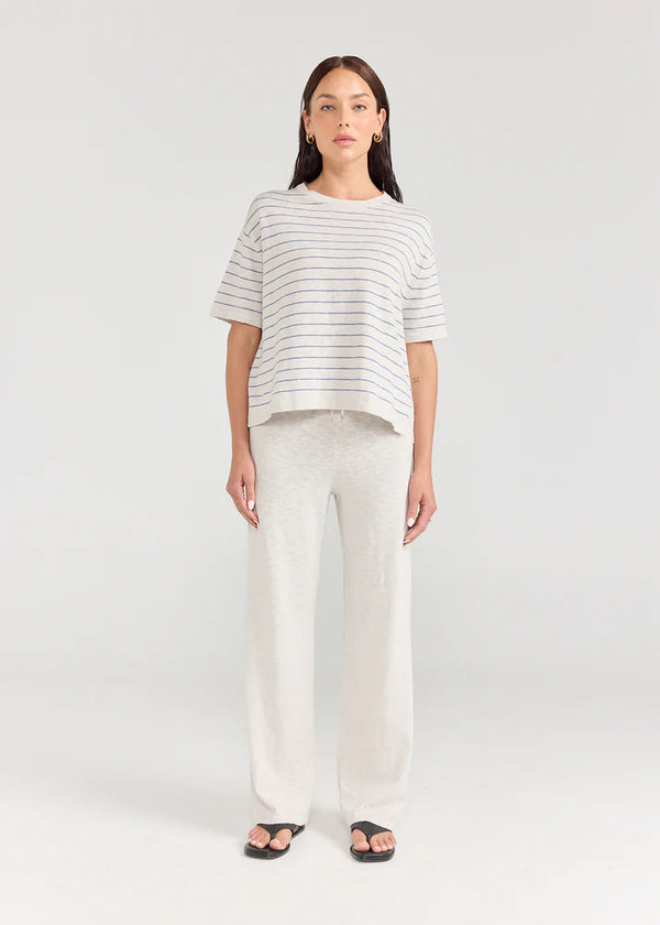 BOXY TEE | Stripe Seaglass