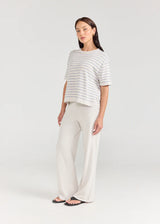 BOXY TEE | Stripe Seaglass