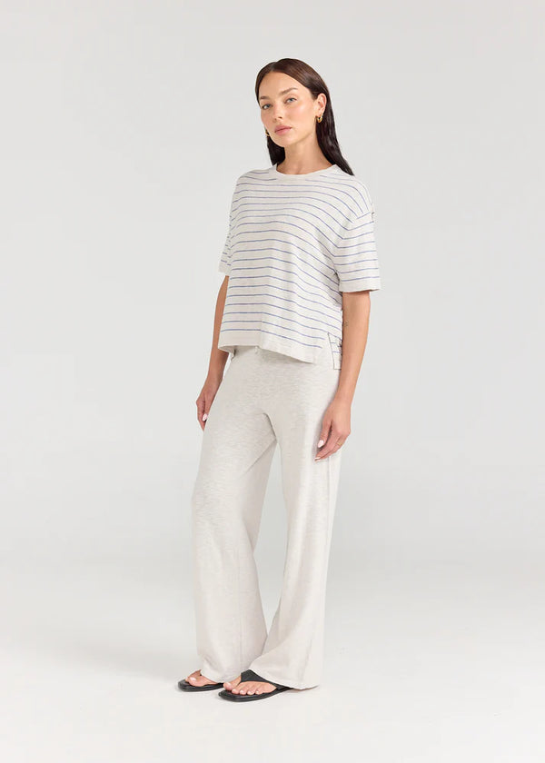 BOXY TEE | Stripe Seaglass