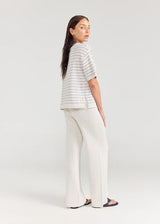 BOXY TEE | Stripe Seaglass