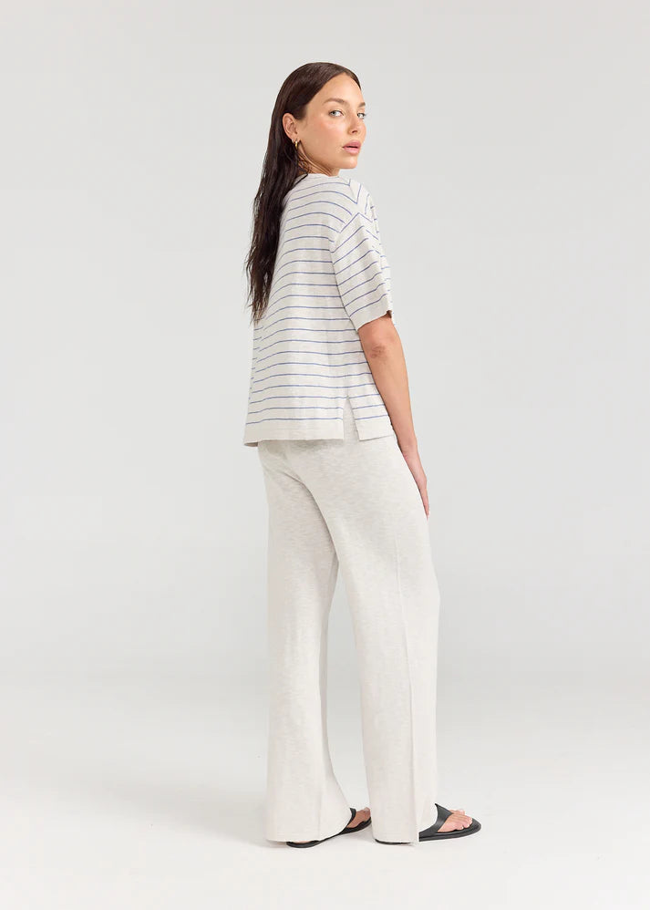 BOXY TEE | Stripe Seaglass