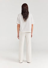 BOXY TEE | Stripe Seaglass