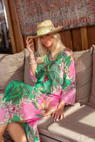 GREEN BIRDS LONG DRESS - Darling & Domain