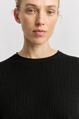 Pointelle Knit Dolman in Black by Toorallie