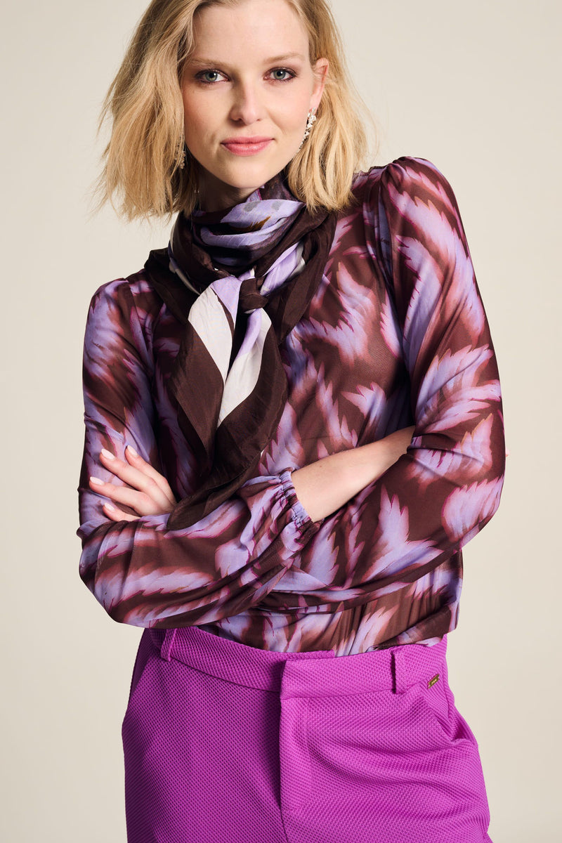 POM SHAWL | Feathers Brown