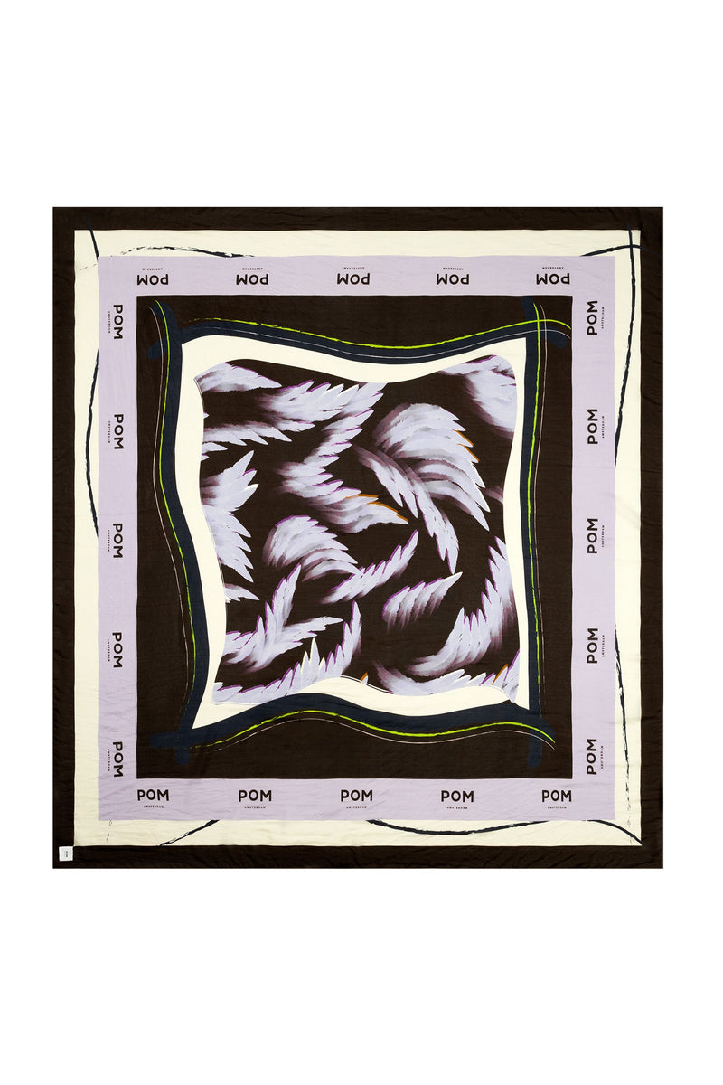 POM SHAWL | Feathers Brown