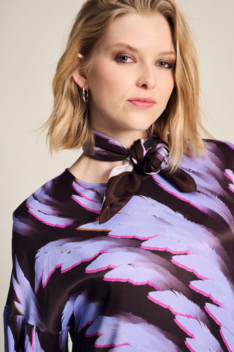 POM SHAWL | Feathers Brown