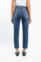 Kireina Australia Rose denim jean raw hem dad wash dark blue