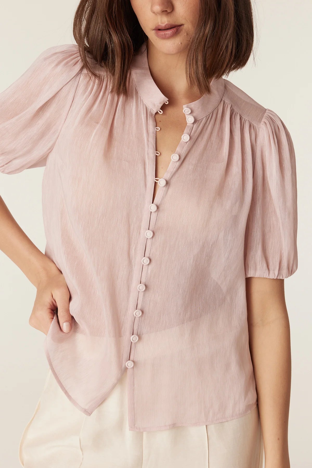 ROSIE BLOUSE in Pink by Cable Melbourne