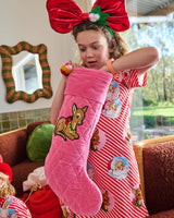 Velvet Stocking Rudolph Embroidered by Kip & Co