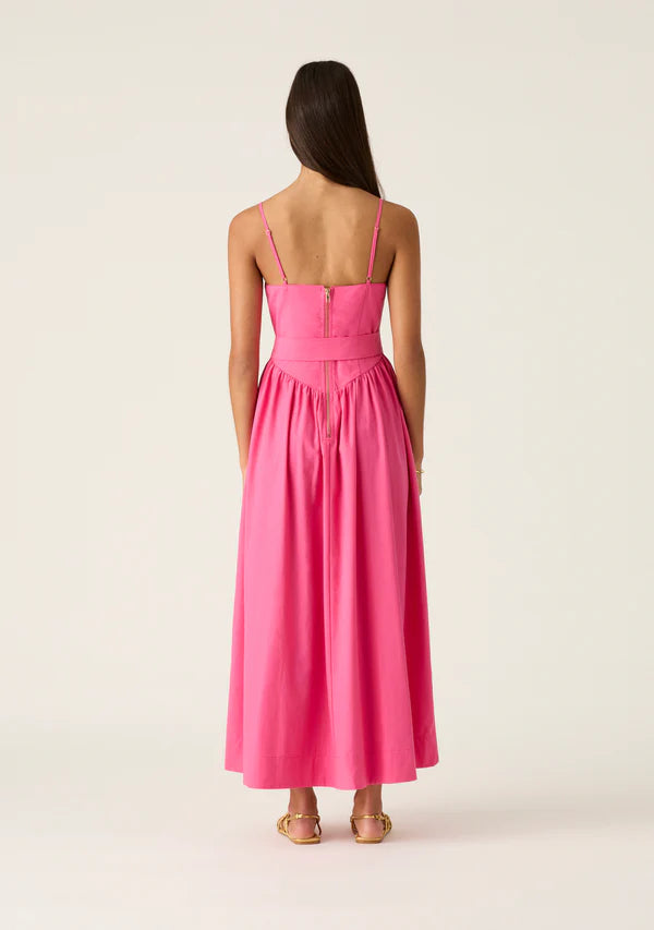 QUINN MIDI DRESS in Raspberry from MOS The Label