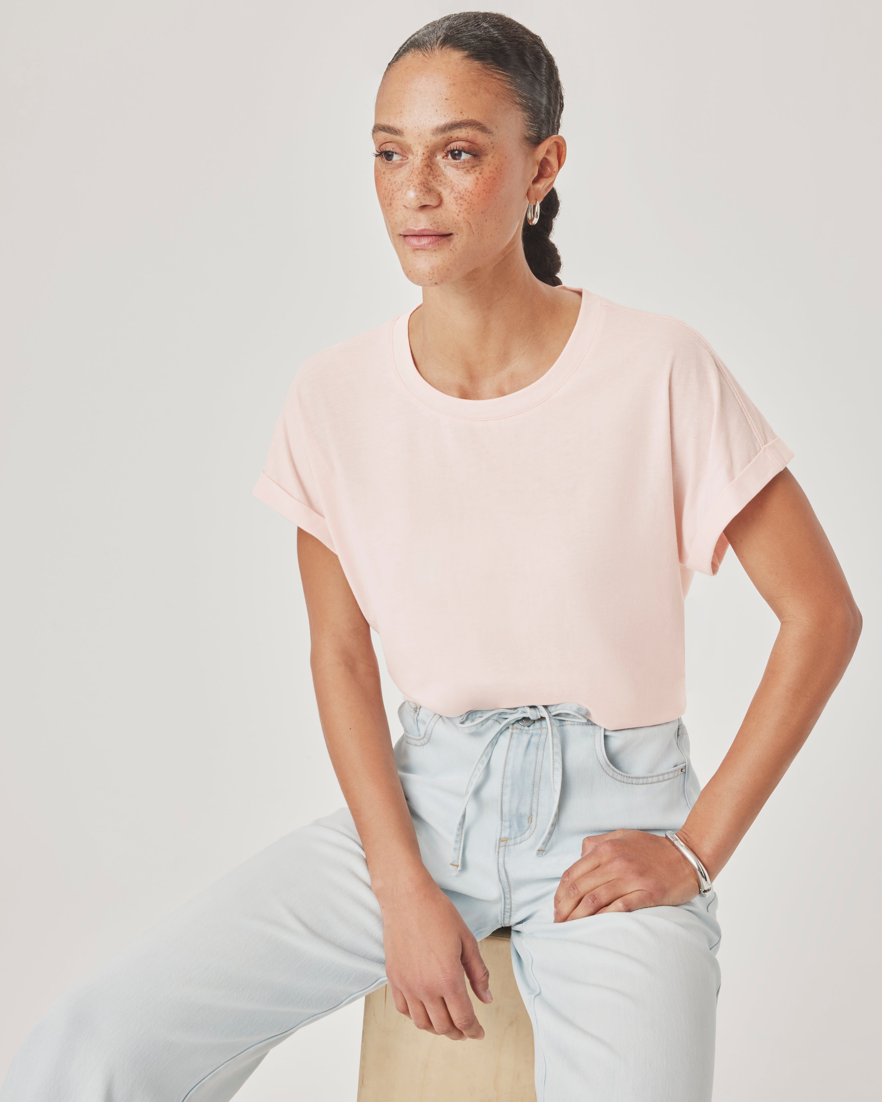 SKYE SHORT SLEEVE TEE in Rose Petal by Splendid