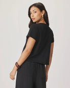LOUISA SHORT SLEEVE TEE in Black by Splendid