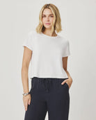 LOUISA SHORT SLEEVE TEE in White by Splendid