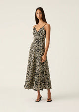 AMELIA EMBROIDERY MIDI DRESS in Black from MOS The Label