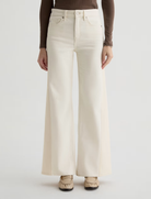 SAIGE WIDE LEG JEAN in Powder Ecru by AG Jeans