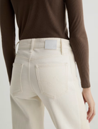 SAIGE WIDE LEG JEAN in Powder Ecru by AG Jeans