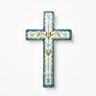 SAMIRA LARGE CROSS in Blue Flower by Jones & Co