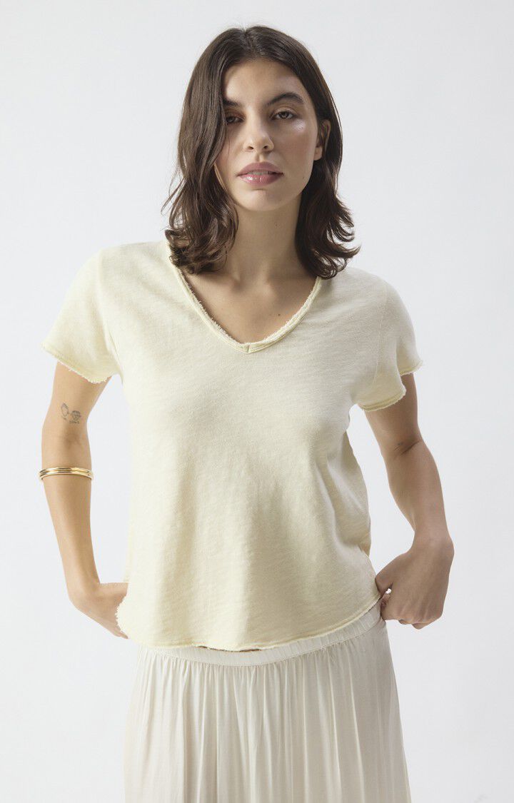 SONOMA SHORT SLEEVE V NECK TEE SON02AG in Vintage Vanilla by American Vintage