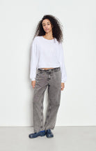 SONOMA LONG SLEEVE TEE SON02IG in White by American Vintage