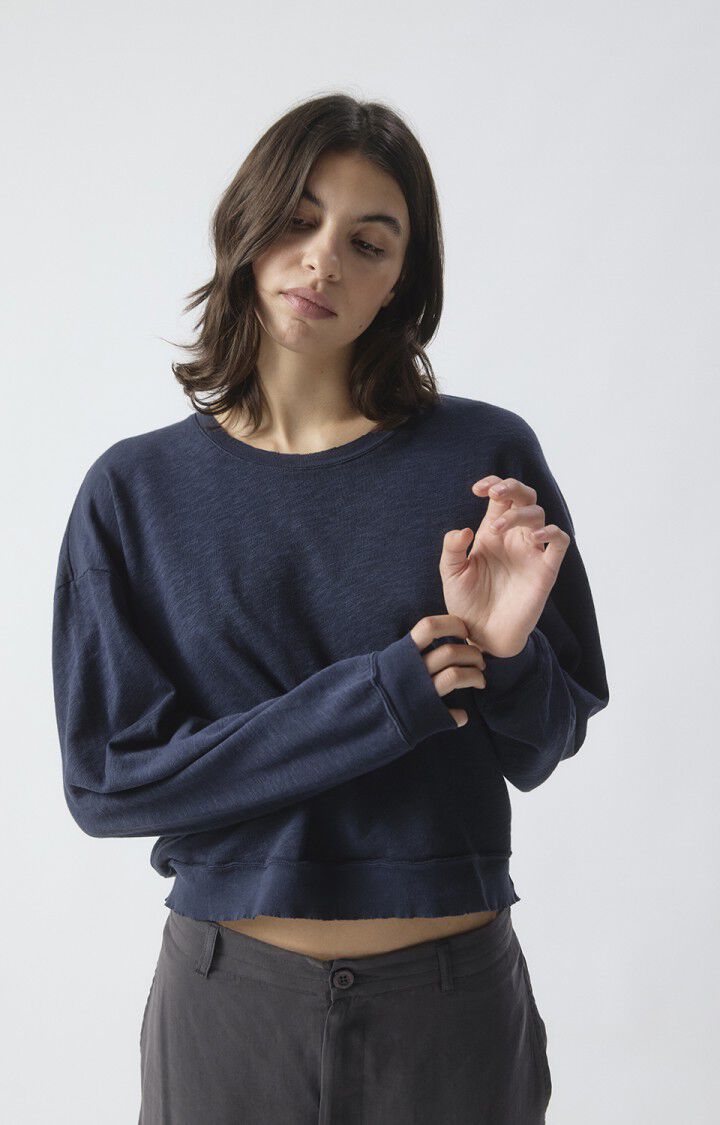 SONOMA LONG SLEEVE TEE SON02IG in Navy Blue by American Vintage
