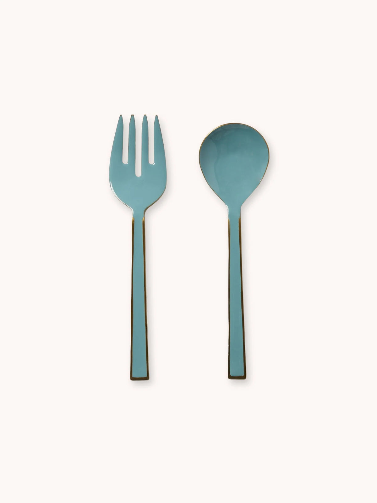 ENAMEL SALAD SERVERS in Dusty Blue by Bonnie and Neil