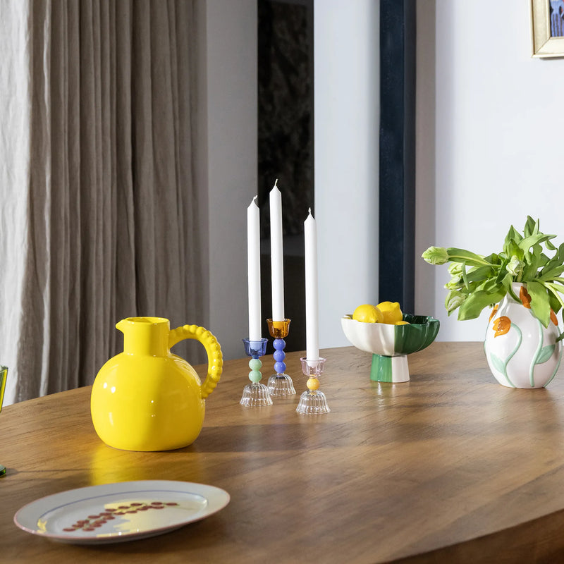 PEDESTAL BOWL in Sun Green by &Klevering the homeware designer