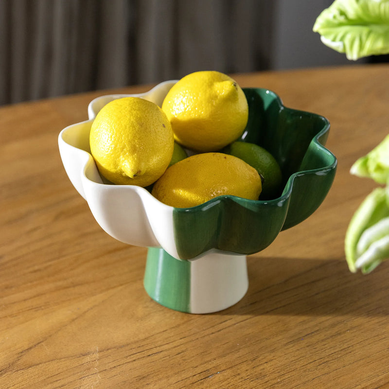 PEDESTAL BOWL in Sun Green by &Klevering the homeware designer