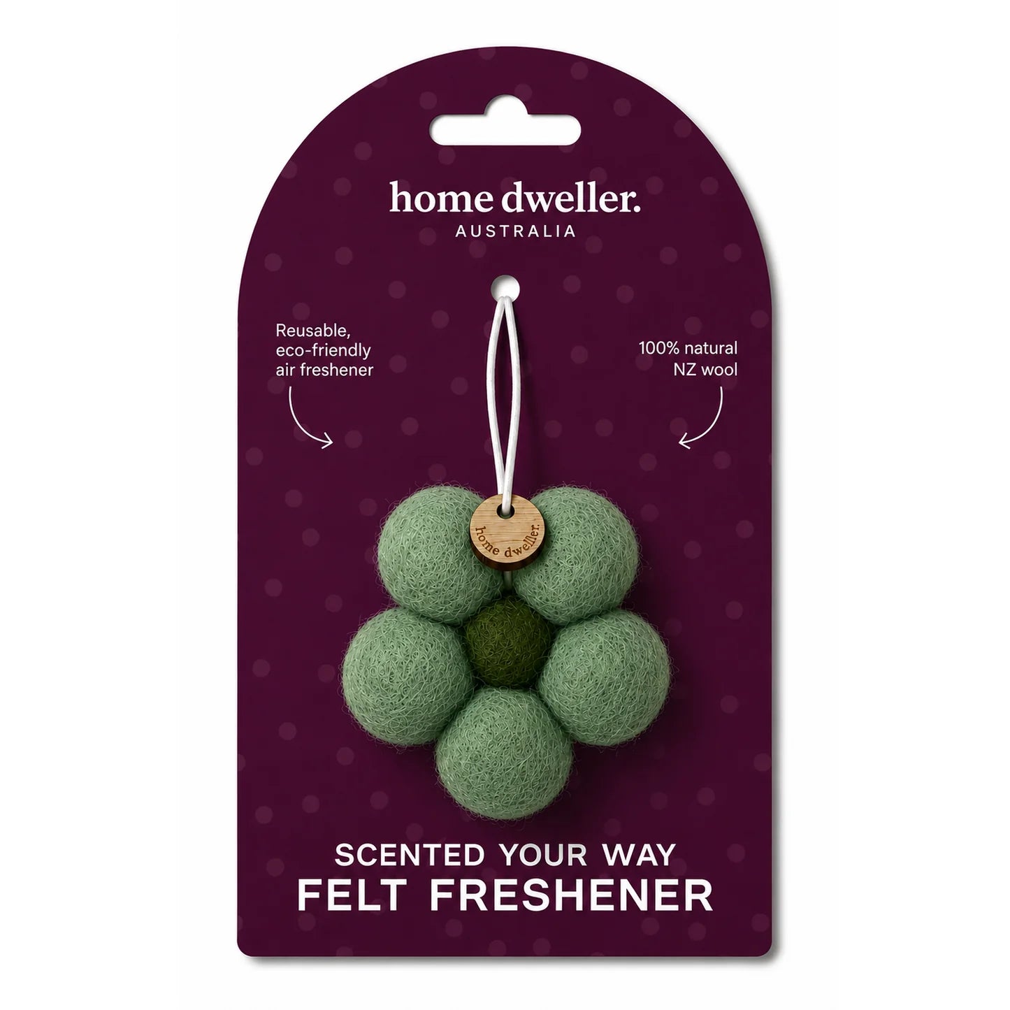 SCENTED YOUR WAY FELT FRESHENERS in Green Flower by Home Dwellers