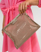 SANTORINI CASE LARGE | Taupe Mesh - Darling & Domain