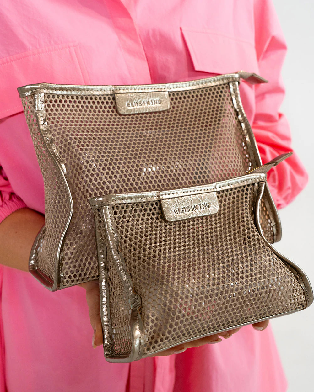 SANTORINI CASE LARGE | Taupe Mesh - Darling & Domain