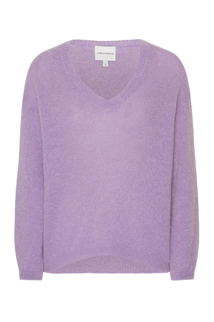 SILJA V NECK KNIT in Lilac by Americandreams