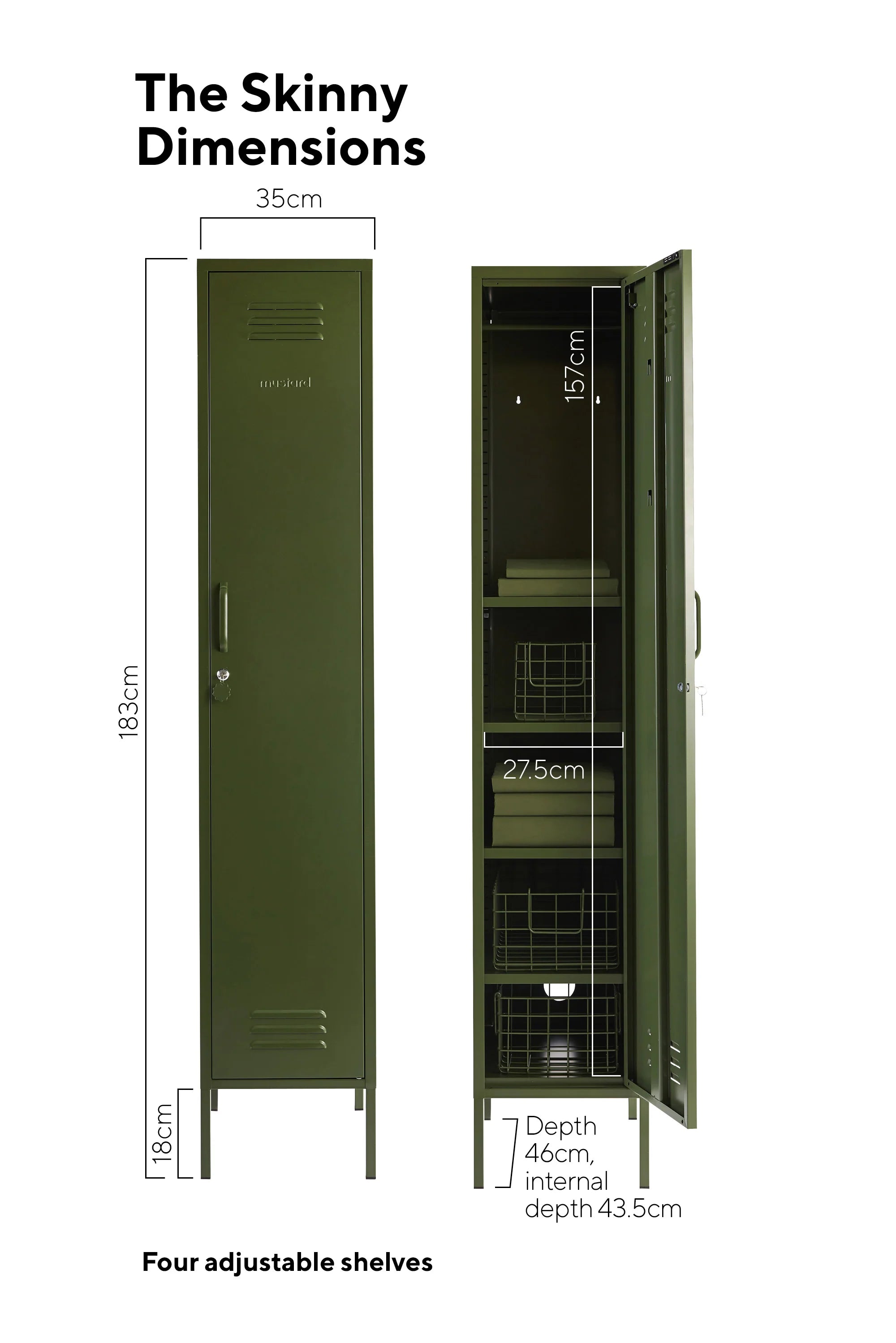 The Skinny Locker in Olive by MUSTARD MADE