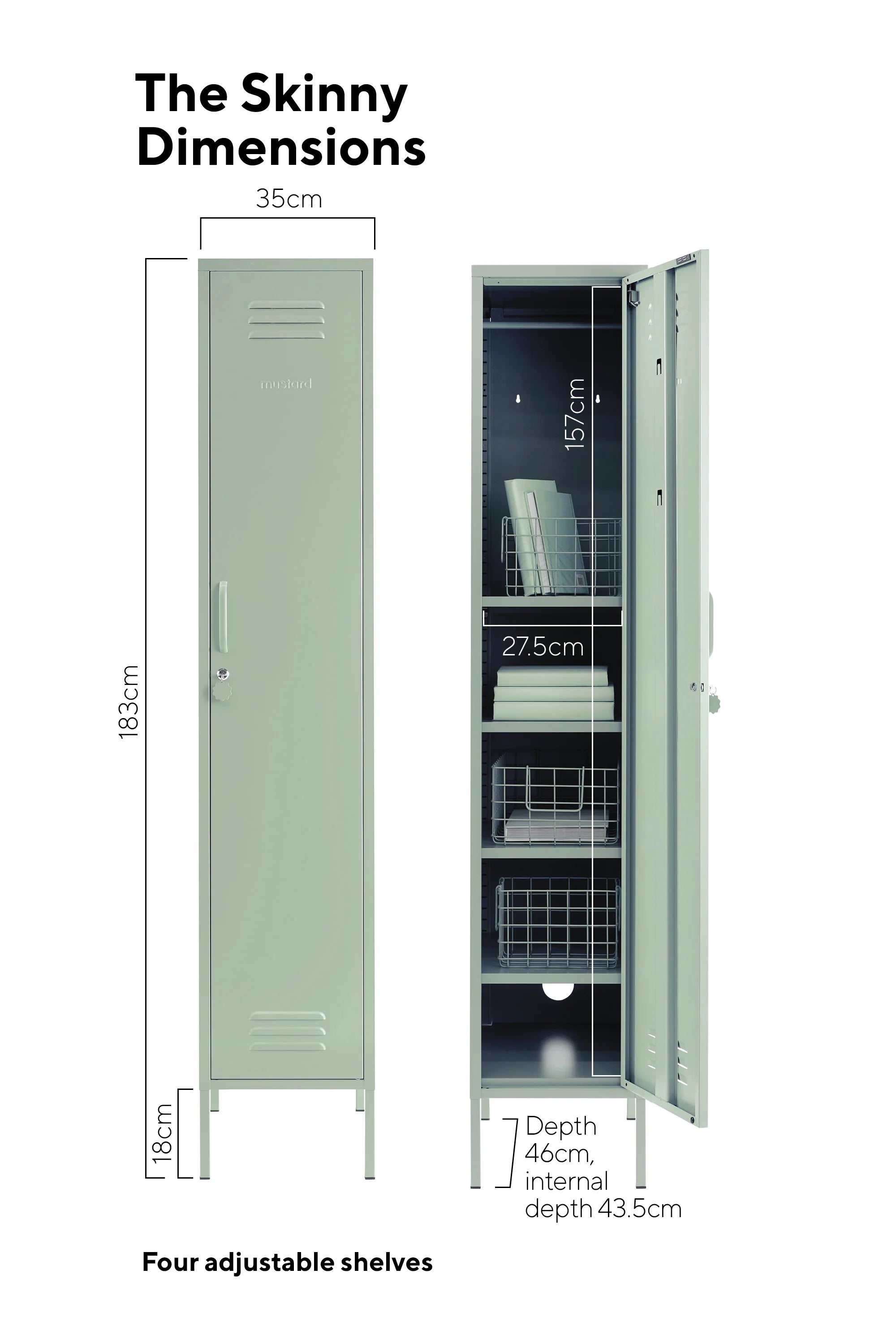 The Skinny Locker in Sage by MUSTARD MADE