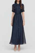 INA MAXI SHIRT DRESS in Midnight Sky from Sofia Irina