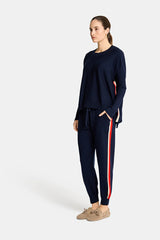 SPEED STRIPE TRACK PANT in Navy by Arlington Milne