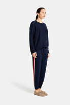 SPEED STRIPE TRACK PANT in Navy by Arlington Milne