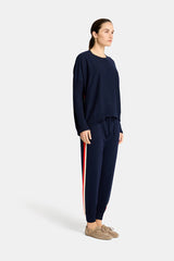 SPEED STRIPE TRACK PANT in Navy by Arlington Milne