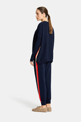 SPEED STRIPE TRACK PANT in Navy by Arlington Milne