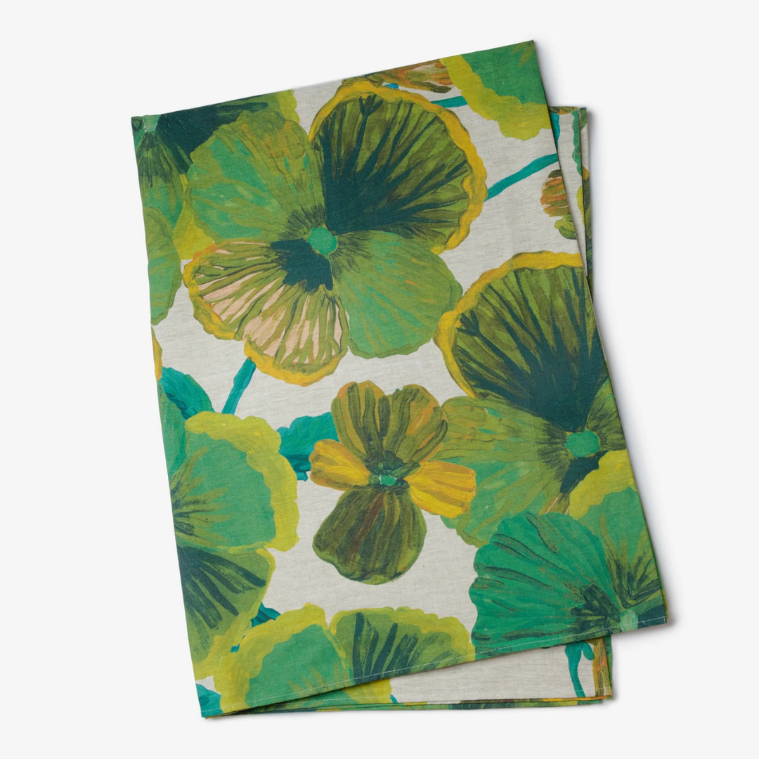TABLECLOTH in Wild Pansy Verde by Bonnie and Neil