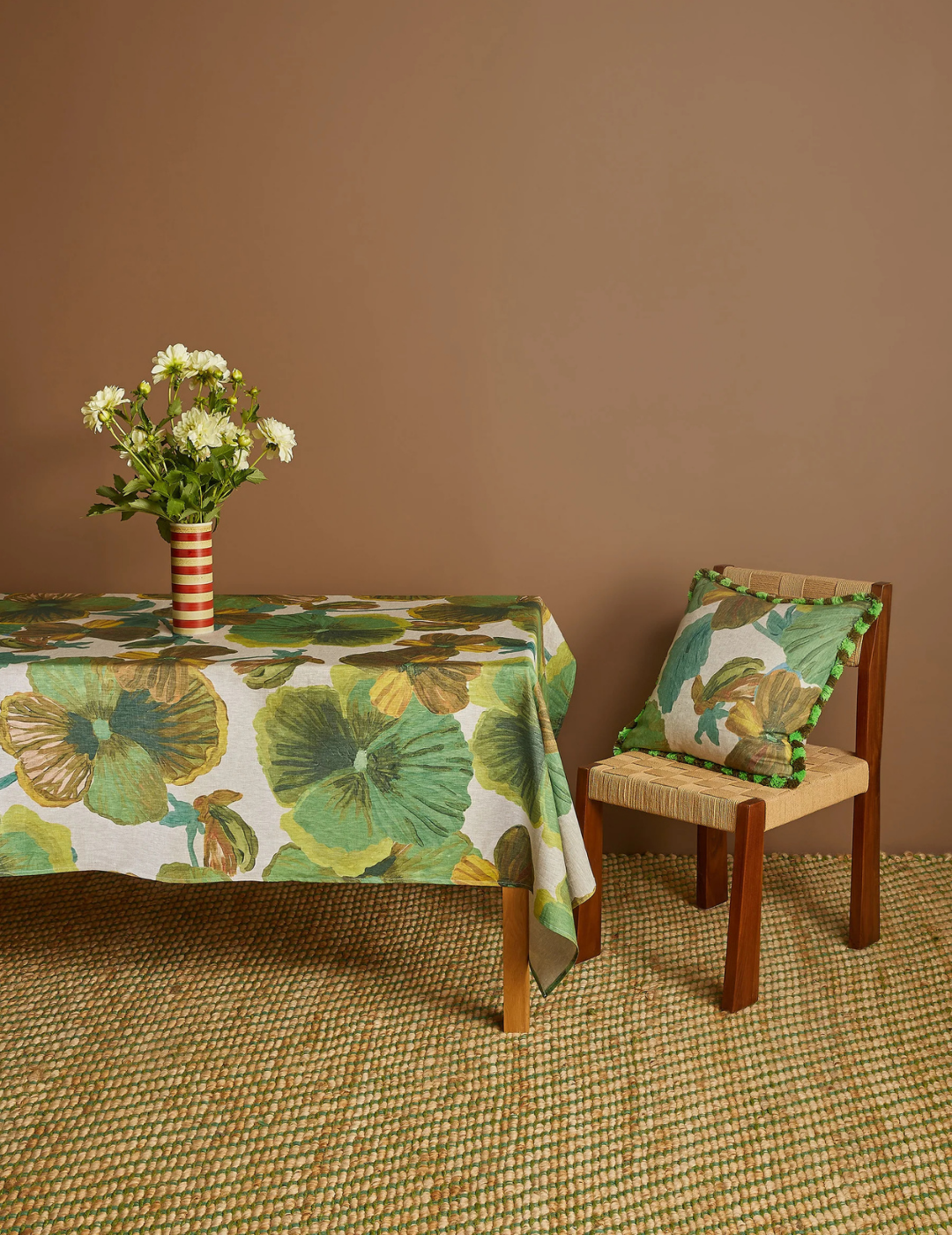 TABLECLOTH in Wild Pansy Verde by Bonnie and Neil